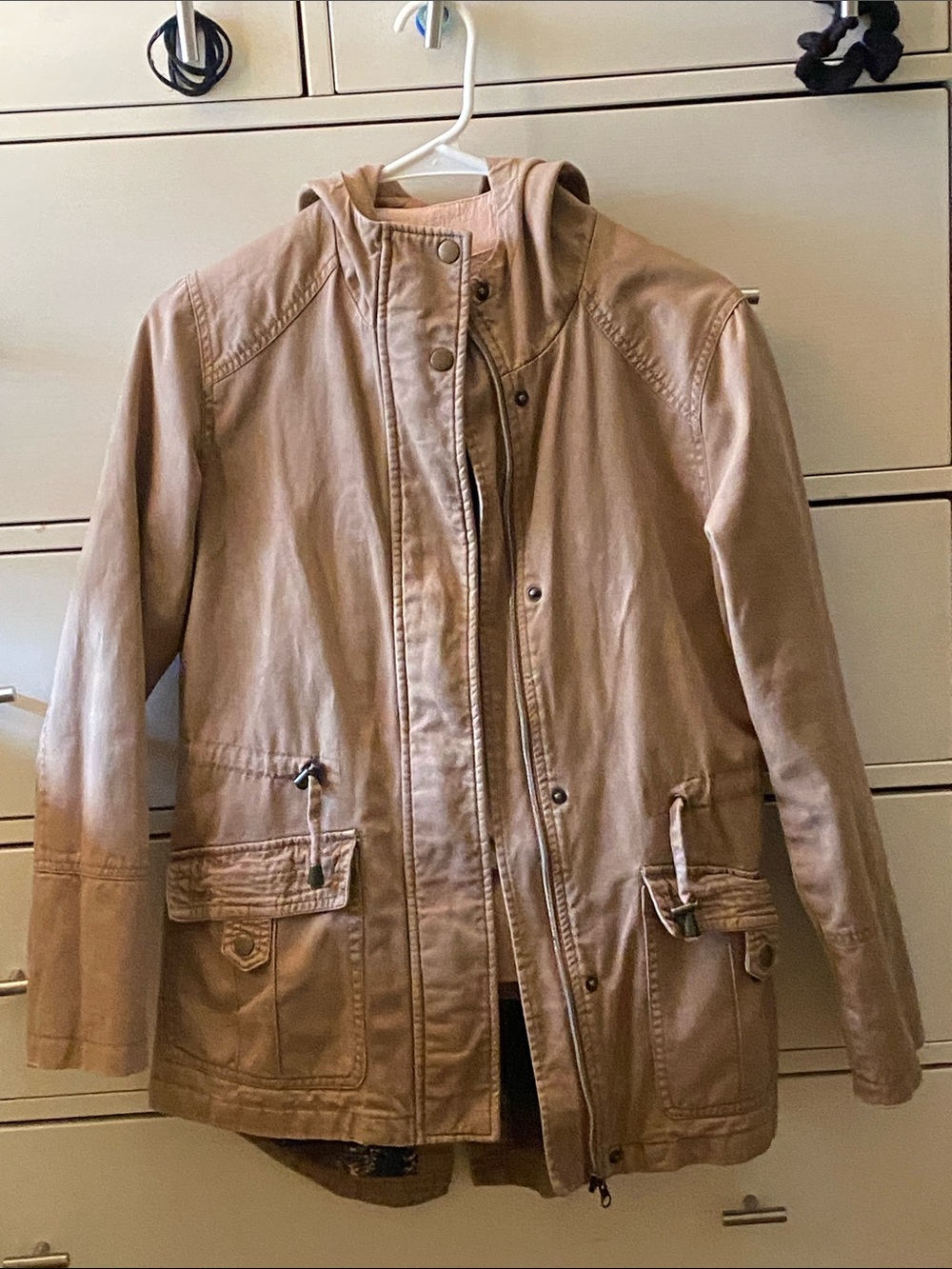 Utility jacket Light Camel Hooded